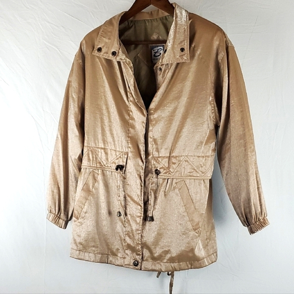 Vintage Braeton Tan Shimmer Corset Back Trenchcoat‎